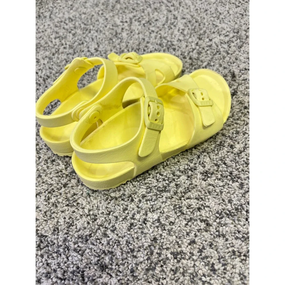 Kids Birkenstock Arizona Yellow Buckle‎ EVA Sandals Size 30 Rubber Slip On Shoes
